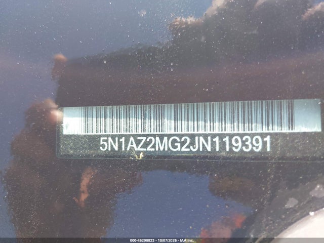 Aukcja sprzedaży 2018 Nissan Murano Sv, vin: 5N1AZ2MG2JN119391, numer aukcji: 46298823