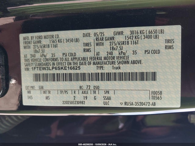 Ford F-150 Xlt 2025 1FTEW3LP6SKE16625 Image 9
