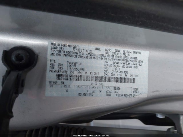 Продаж на аукціоні авто 2015 Ford Focus Se, vin: 1FADP3F22FL343333, номер лоту: 46299530