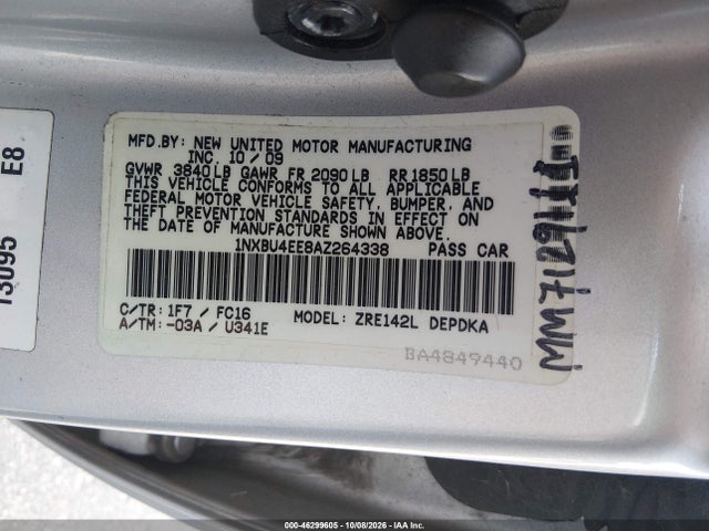 Продаж на аукціоні авто 2010 Toyota Corolla Le, vin: 1NXBU4EE8AZ264338, номер лоту: 46299605