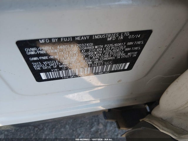 2015 Subaru Forester 2.5i Limited მანქანა იყიდება აუქციონზე, vin: JF2SJAHC1FH481365, აუქციონის ნომერი: 46299652