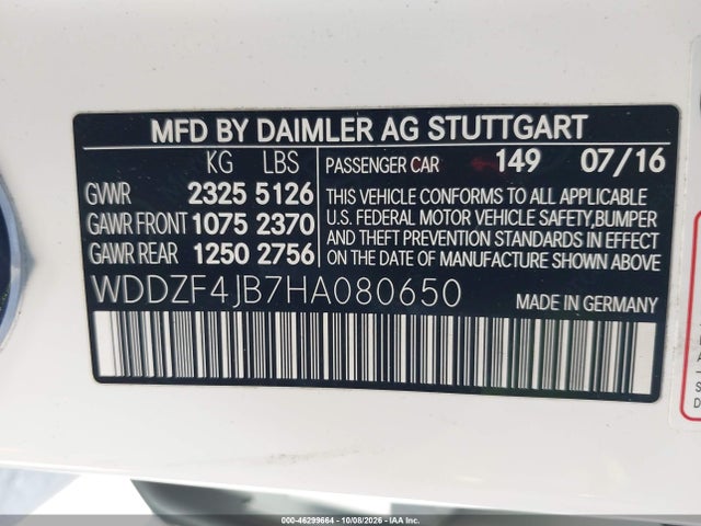 WDDZF4JB7HA080650 Mercedes-Benz E 300
