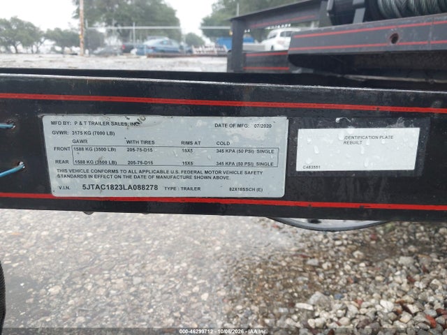 46299712 :رقم المزاد ، 5JTAC1823LA088278 vin ، 2020 Pitts Car Trailer مزاد بيع