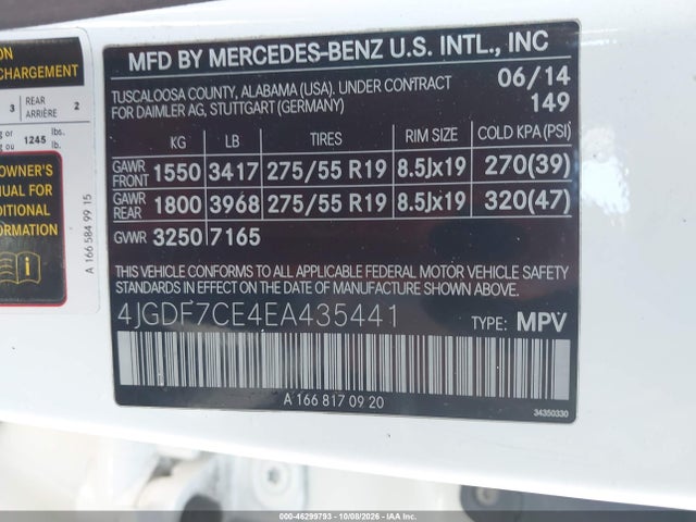 Mercedes-Benz Gl 450 4matic 2014 4JGDF7CE4EA435441 Image 9