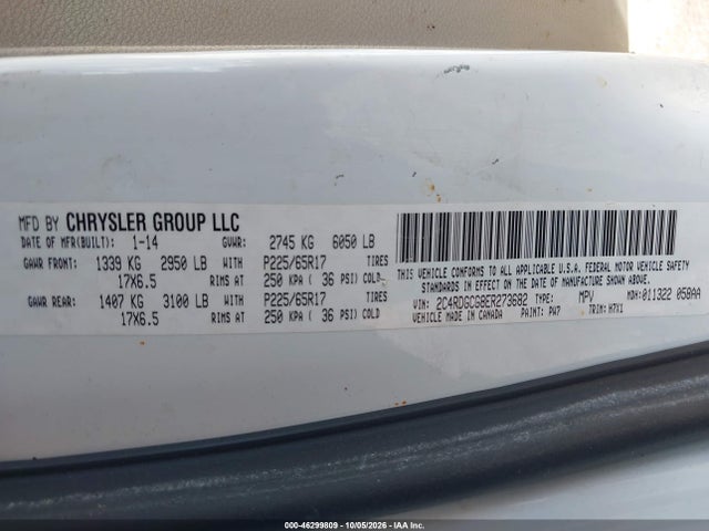 Dodge Grand Caravan Sxt 2014 2C4RDGCG8ER273682 Image 9