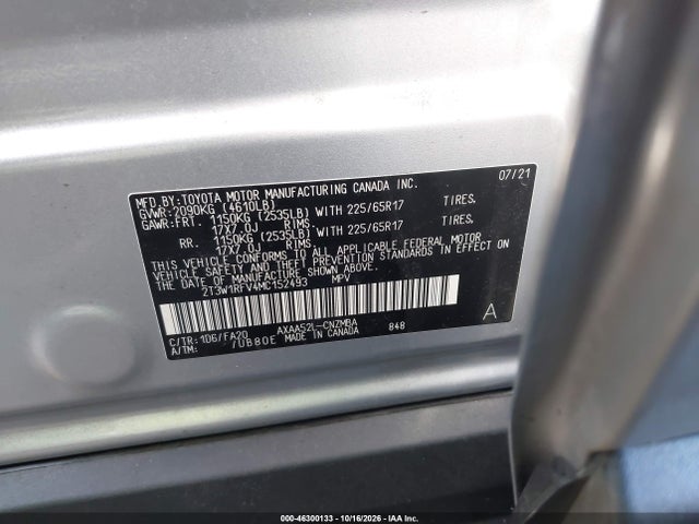 2T3W1RFV4MC152493 Toyota Rav4 Xle
