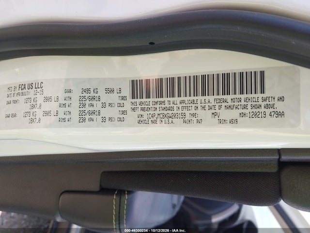 Продаж на аукціоні авто 2016 Jeep Cherokee Altitude, vin: 1C4PJMCBXGW203159, номер лоту: 46300234