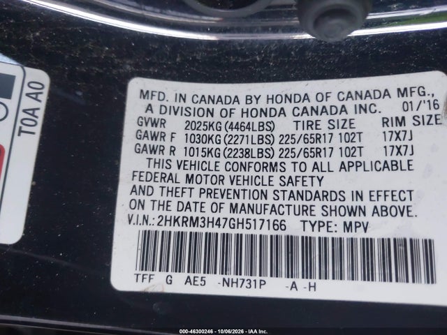 2HKRM3H47GH517166 Honda CR-V SE