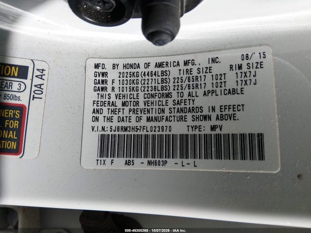 5J6RM3H57FL023970 Honda CR-V EX