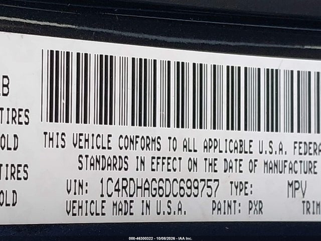 2013 Dodge Durango Sxt მანქანა იყიდება აუქციონზე, vin: 1C4RDHAG6DC699757, აუქციონის ნომერი: 46300322