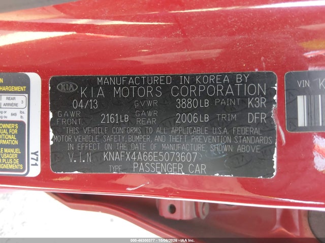 KIA FORTE LX 2014 KNAFX4A66E5073607 Image 9