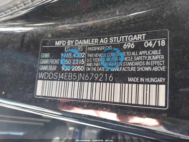 WDDSJ4EB5JN679216 Mercedes-Benz CLA 250