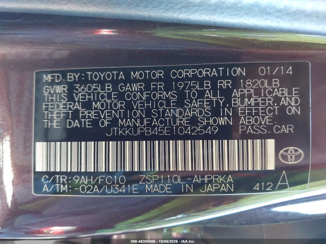 Продаж на аукціоні авто 2014 Scion Xd, vin: JTKKUPB45E1042549, номер лоту: 46300456