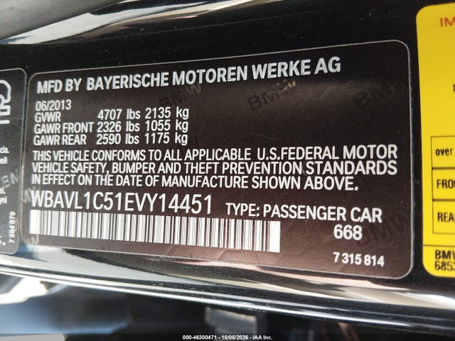WBAVL1C51EVY14451 BMW X1 Xdrive28i