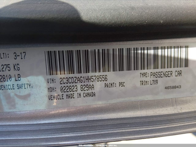 2C3CDZAG1HH578556 Dodge Challenger Sxt