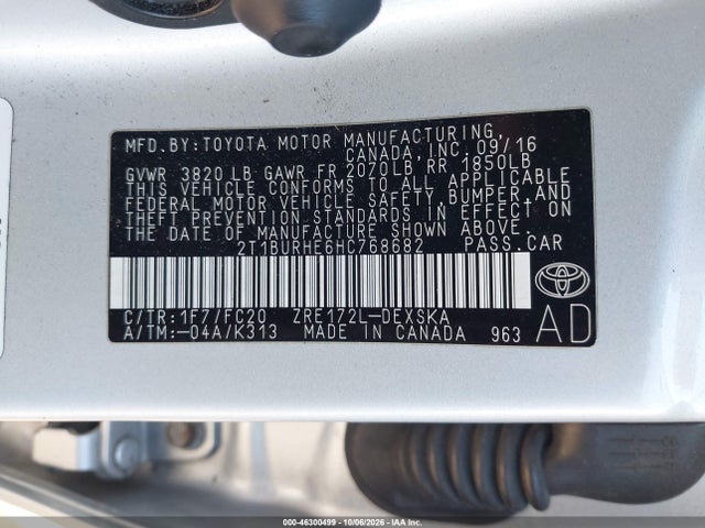 Toyota COROLLA SE 2017 2T1BURHE6HC768682 Image 9
