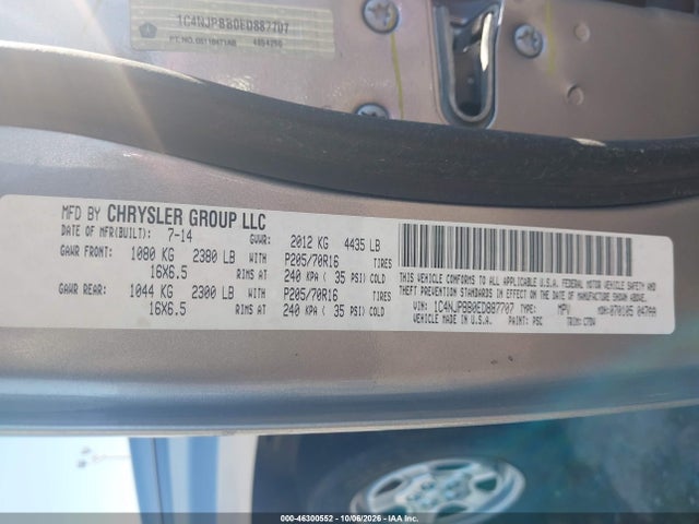 Продажа на аукционе авто 2014 Jeep Patriot Sport, vin: 1C4NJPBB0ED887707, номер лота: 46300552