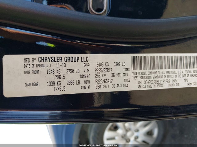46300636 :رقم المزاد ، 3C4PDCAB5ET181269 vin ، 2014 Dodge Journey American Value Pkg مزاد بيع