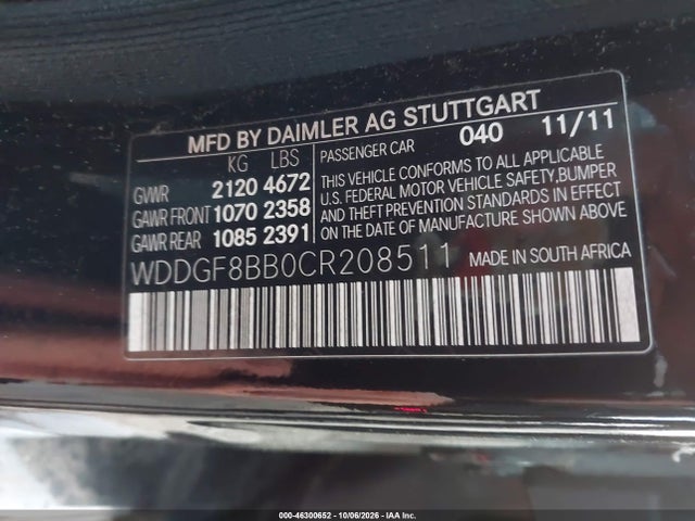 Продаж на аукціоні авто 2012 Mercedes-benz C 300 Sport 4matic, vin: WDDGF8BB0CR208511, номер лоту: 46300652