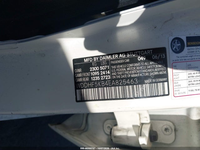 WDDHF5KB4EA825463 Mercedes-Benz E 350
