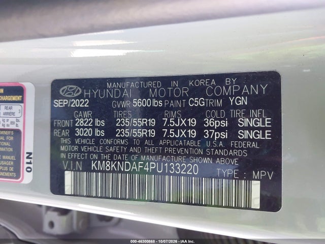 Aukcja sprzedaży 2023 Hyundai Ioniq 5 Sel, vin: KM8KNDAF4PU133220, numer aukcji: 46300868