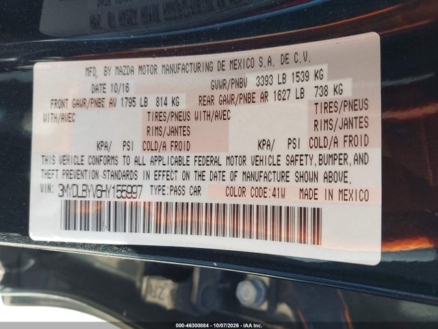 Продаж на аукціоні авто 2017 Toyota Yaris Ia, vin: 3MYDLBYV6HY155997, номер лоту: 46300884