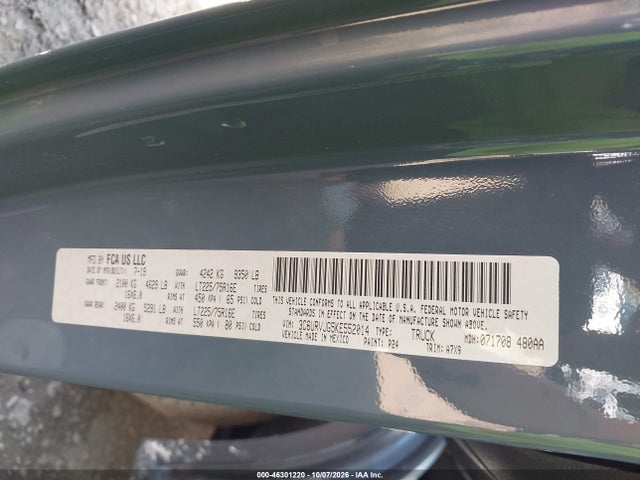 Aukcja sprzedaży 2019 Ram Promaster 3500 Cargo Van High Roof 159 Wb Ext, vin: 3C6URVJG5KE552014, numer aukcji: 46301220