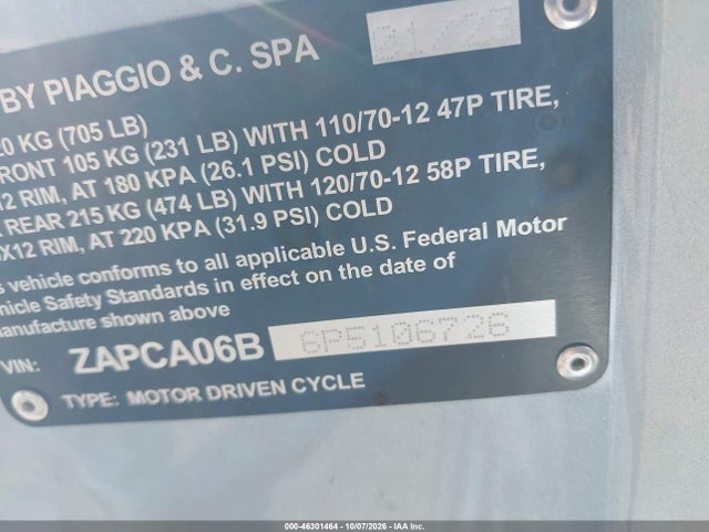 Vespa Primavera/sprint 50 2023 ZAPCA06B6P5106726 Image 10
