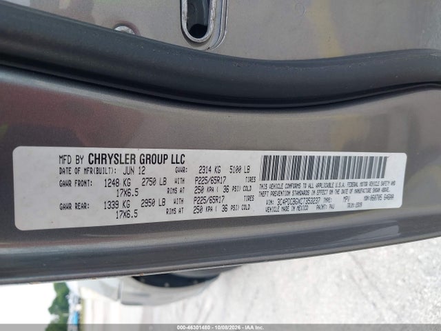 2012 Dodge Journey Sxt მანქანა იყიდება აუქციონზე, vin: 3C4PDCBGXCT353237, აუქციონის ნომერი: 46301480