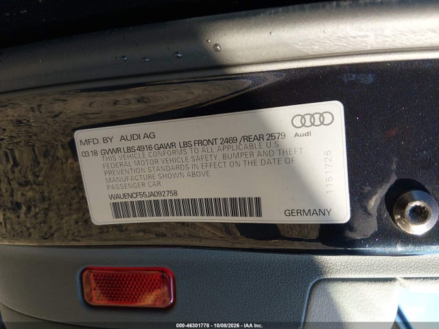Продаж на аукціоні авто 2018 Audi A5 2.0t Premium, vin: WAUENCF55JA092758, номер лоту: 46301778