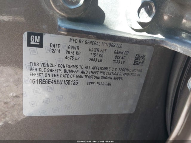 Chevrolet Volt 2014 1G1RE6E46EU155135 Image 9
