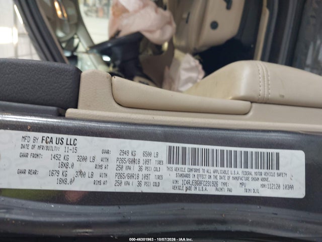 2015 Jeep Grand Cherokee Limited მანქანა იყიდება აუქციონზე, vin: 1C4RJEBG8FC231926, აუქციონის ნომერი: 46301963