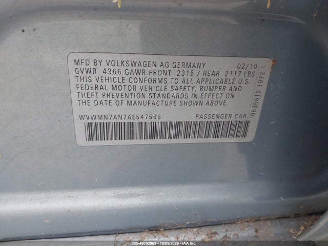Aukcja sprzedaży 2010 Volkswagen Cc Sport, vin: WVWMN7AN7AE547566, numer aukcji: 46302063