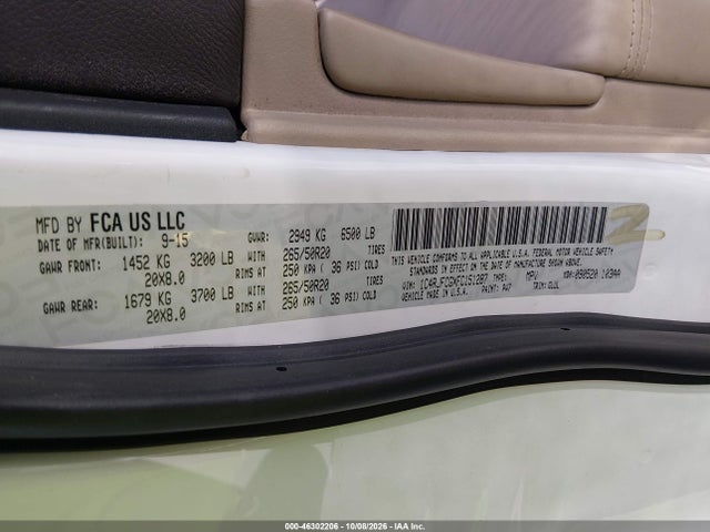Aukcja sprzedaży 2015 Jeep Grand Cherokee Overland, vin: 1C4RJFCGXFC151287, numer aukcji: 46302206