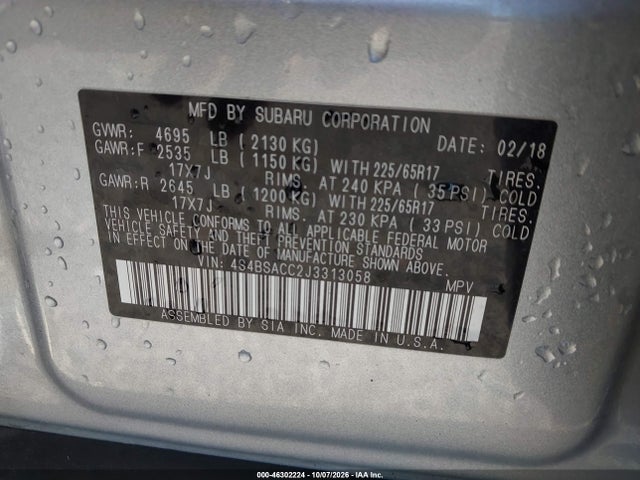 4S4BSACC2J3313058 Subaru Outback 2.5i Premium