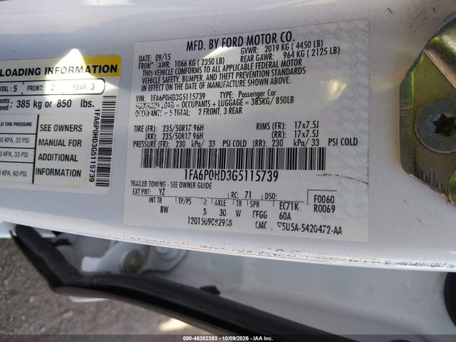 Продажа на аукционе авто 2016 Ford Fusion Se, vin: 1FA6P0HD3G5115739, номер лота: 46302393