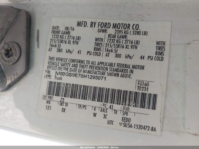 Продаж на аукціоні авто 2017 Ford Transit Connect Xl, vin: NM0GS9E70H1298071, номер лоту: 46302445