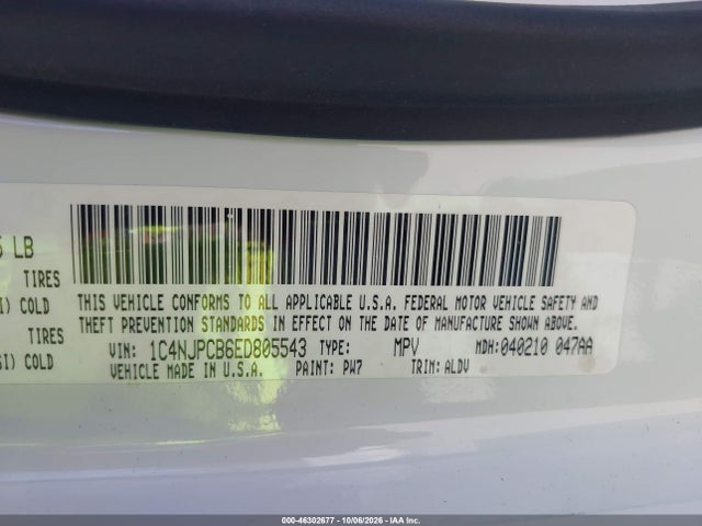 Aukcja sprzedaży 2014 Jeep Patriot Limited, vin: 1C4NJPCB6ED805543, numer aukcji: 46302677