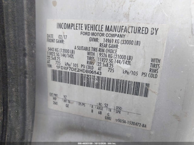 1FDXF7DE2HDB06543 Ford F-750 Diesel