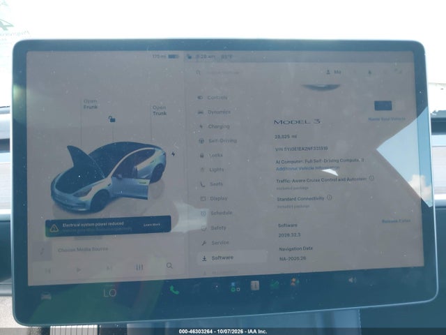 46303264 :رقم المزاد ، 5YJ3E1EA2NF331516 vin ، 2022 Tesla Model 3 Rear-wheel Drive مزاد بيع