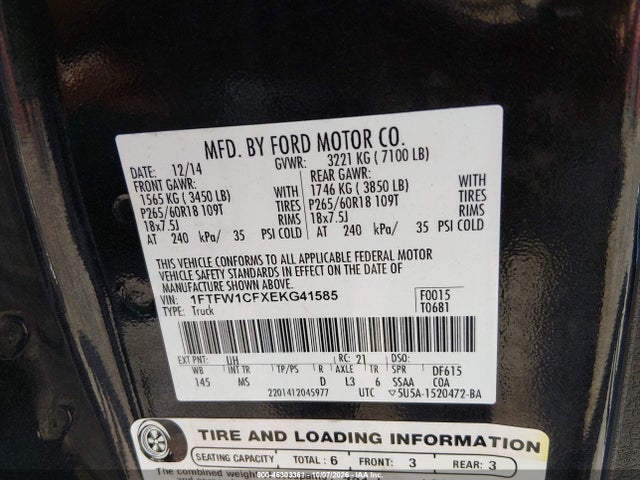 Ford F-150 Xlt 2014 1FTFW1CFXEKG41585 Image 9