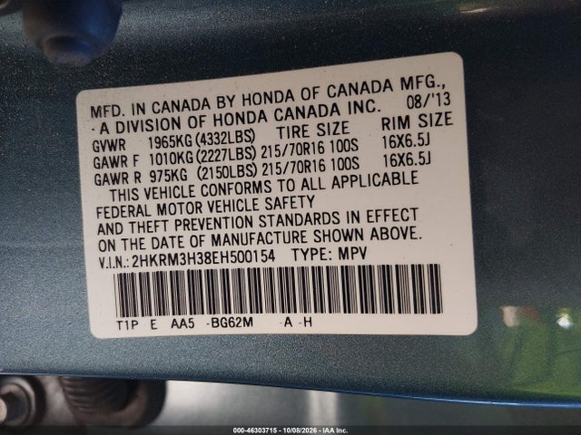 Honda CR-V LX 2014 2HKRM3H38EH500154 Image 9