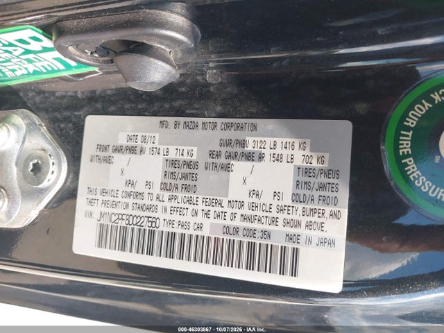 Продаж на аукціоні авто 2013 Mazda Mx-5 Miata Grand Touring, vin: JM1NC2PF8D0227560, номер лоту: 46303867