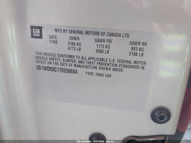 Aukcja sprzedaży 2007 Chevrolet Impala Ss, vin: 2G1WD58C179256604, numer aukcji: 46304066