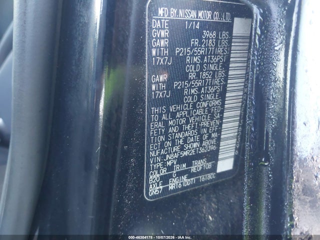Aukcja sprzedaży 2014 Nissan Juke S, vin: JN8AF5MR2ET362396, numer aukcji: 46304178