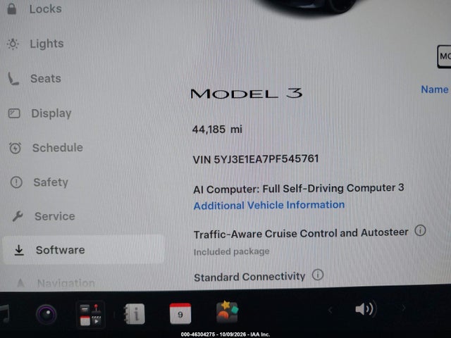 46304275 :رقم المزاد ، 5YJ3E1EA7PF545761 vin ، 2023 Tesla Model 3 Rear-wheel Drive مزاد بيع