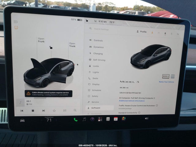 46304275 :رقم المزاد ، 5YJ3E1EA7PF545761 vin ، 2023 Tesla Model 3 Rear-wheel Drive مزاد بيع