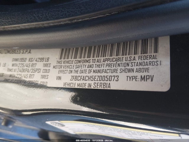 Aukcja sprzedaży 2014 Fiat 500l Lounge, vin: ZFBCFACH5EZ005073, numer aukcji: 46304530