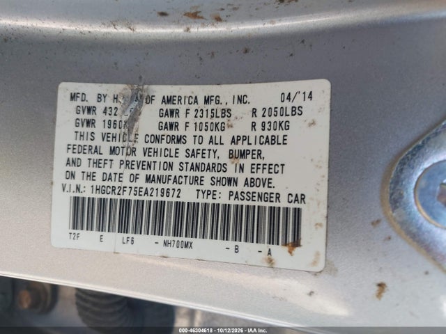 1HGCR2F75EA219672 Honda ACCORD EX