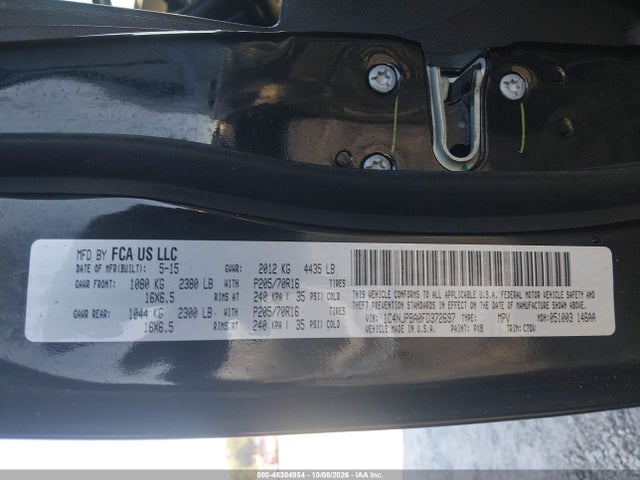 Продаж на аукціоні авто 2015 Jeep Patriot Sport, vin: 1C4NJPBA0FD372697, номер лоту: 46304954